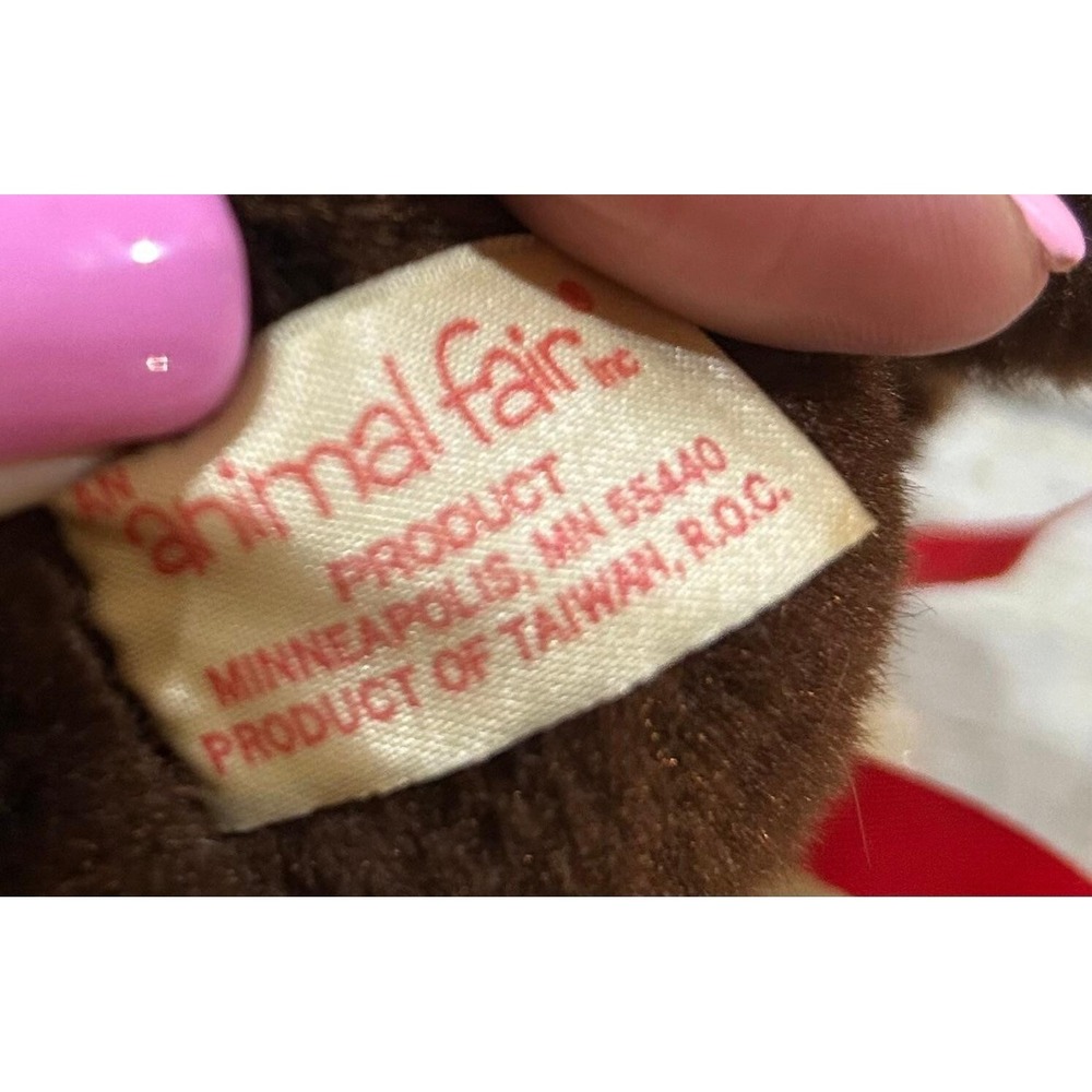 Vintage Animal Fair Small 4" Stuffed Plush Tan Brown Bear Carnival Prize TubB6 - Picture 4 of 4